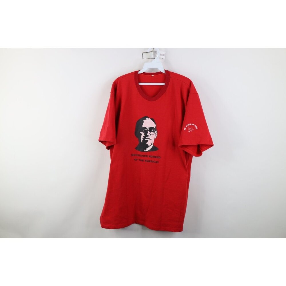 Vtg 90s Mens 2XL Monsignor Romero of the Americas Saint Oscar Arnulfo T-Shirt